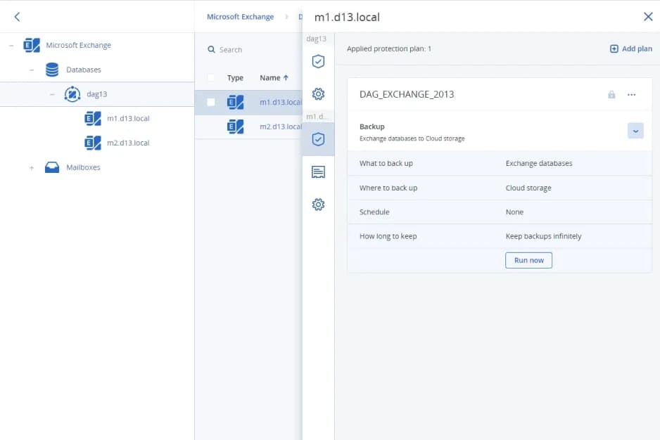 Mapa de protección de datos de Acronis