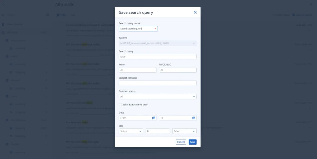 Políticas de retención personalizables