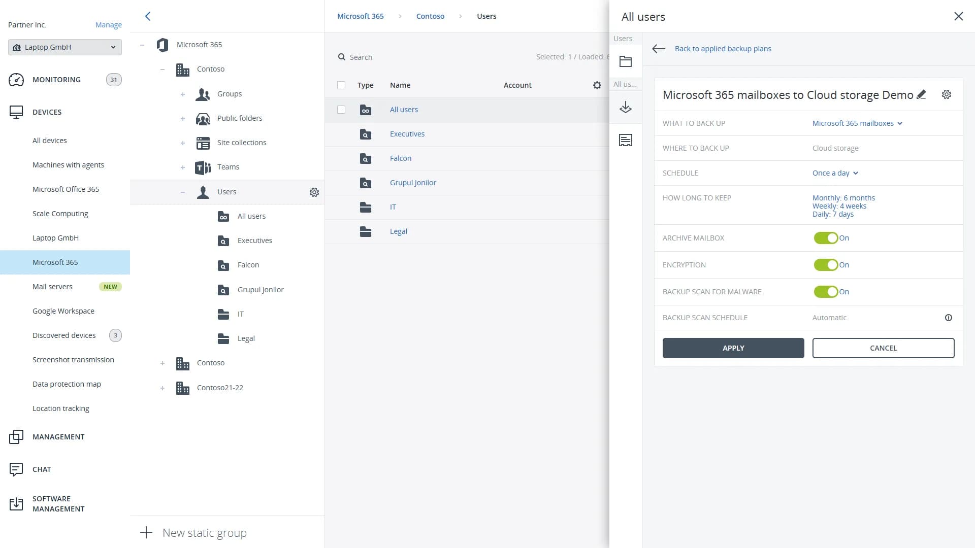 Acronis Backup para Microsoft 365