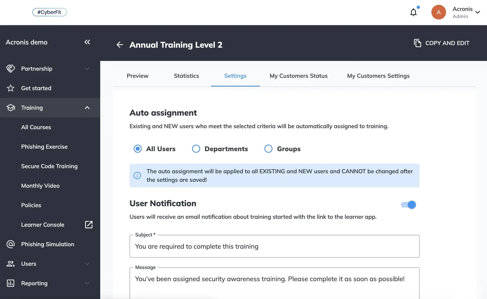 Capacitación en concientización sobre seguridad (SAT)