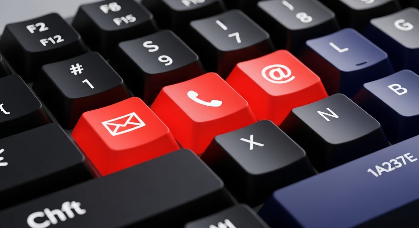 Teclado con iconos de contacto