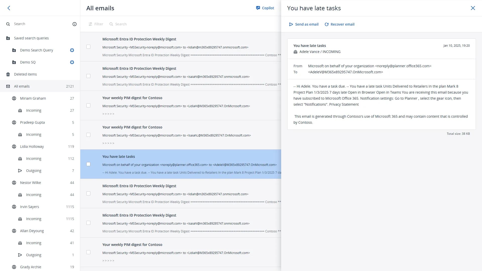 Archivado de correo electrónico para Microsoft 365